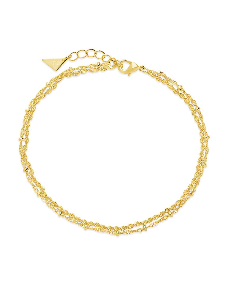 Kyra Layered Chain Anklet - Gold