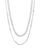 Layered Beaded Chain Necklace - Silver