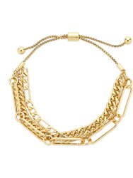 Layered Chain Bolo Bracelet - Gold