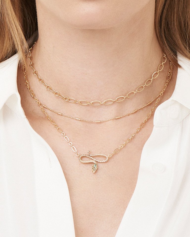 Linked Snake Layered Necklace