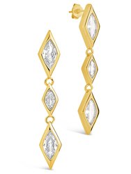 Lissie CZ Drop Stud Earrings - Gold