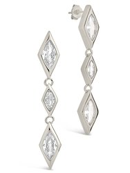 Lissie CZ Drop Stud Earrings - Silver