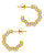 Marisole CZ Rose Petal Hoop Earrings