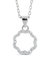 Marisole CZ Rose Petal Outline Pendant Necklace - Silver