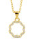 Marisole CZ Rose Petal Outline Pendant Necklace - Gold