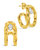 Mavis CZ Molten Metal Folded Hoop Earrings - Gold