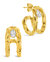 Mavis CZ Molten Metal Folded Hoop Earrings - Gold