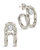 Mavis CZ Molten Metal Folded Hoop Earrings - Silver