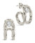 Mavis CZ Molten Metal Folded Hoop Earrings - Silver