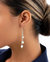 Mixed Chain Link Pearl Dangle Earrings