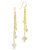 Mixed Chain Link Pearl Dangle Earrings - Gold