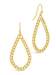 Nikole Chainlink Teardrop Dangle Earrings - Gold