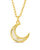 Nuria Moonstone & CZ Moon Pendant Necklace - Gold