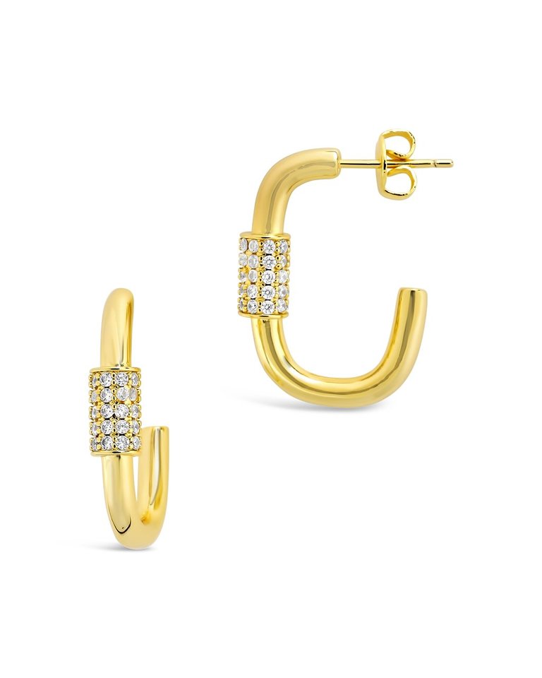 Oval Carabiner Hoops - Gold