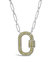 Pave CZ Carabiner Lock Necklace - Silver