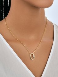 Pave CZ Carabiner Lock Necklace