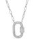 Pave CZ Carabiner Lock Necklace - Silver
