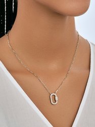 Pave CZ Carabiner Lock Necklace