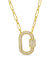Pave CZ Carabiner Lock Necklace - Gold