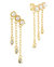 Rhiannon Dangling CZ & Pearl Tiered Stud Earrings - Gold