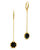Rose Petal Long Drop Earrings - Gold