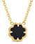 Rose Petal Pendant Necklace - Gold/Onyx