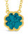Rose Petal Pendant Necklace - Gold/Turquoise