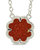 Rose Petal Pendant Necklace - Silver/Brown Aventurine