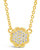 Rose Petal Pendant Necklace - Gold/CZ