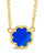 Rose Petal Pendant Necklace - Gold/Blue Enamel