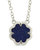 Rose Petal Pendant Necklace - Silver/Blue Aventurine