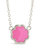 Rose Petal Pendant Necklace - Silver/Pink Enamel