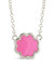 Rose Petal Pendant Necklace - Silver/Pink Enamel