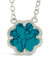 Rose Petal Pendant Necklace - Silver/Turquoise