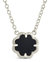 Rose Petal Pendant Necklace - Silver/Onyx