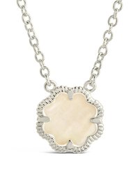 Rose Petal Pendant Necklace - Silver/Mother of Pearl