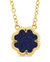 Rose Petal Pendant Necklace - Gold/Blue Aventurine