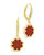 Rose Petal Short Drop Earrings - Gold/Brown Aventurine