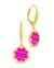 Rose Petal Short Drop Earrings - Gold/Pink Turquoise