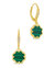 Rose Petal Short Drop Earrings - Gold/Malachite