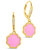 Rose Petal Short Drop Earrings - Gold/Pink Enamel