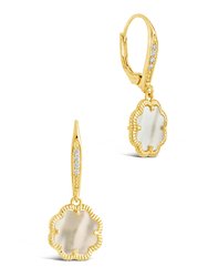 Rose Petal Short Drop Earrings - Gold/Mother of Pearl