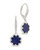 Rose Petal Short Drop Earrings - Silver/Blue Aventurine