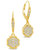 Rose Petal Short Drop Earrings - Gold/CZ