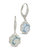 Rose Petal Short Drop Earrings - Silver/White Turquoise