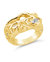 Sasha CZ & Molten Metal Band Ring - Gold