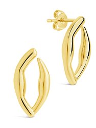 Sharee Contoured Stud Earrings - Gold
