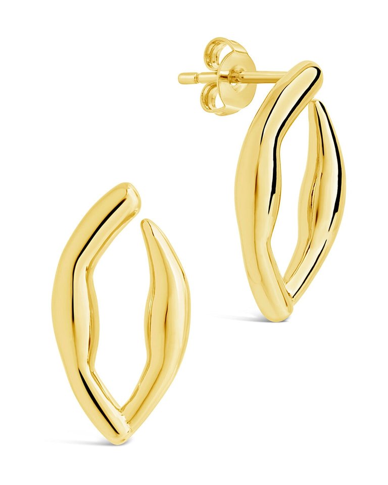 Sharee Contoured Stud Earrings - Gold