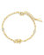 Sicily Stationed CZ Leaf & Chain Bracelet - Gold