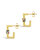 Square CZ Carabiner Clip Huggie Hoops - Gold